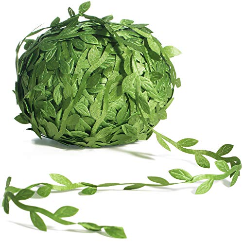 Naidiler 265 Ft Leaf Ribbon Artificial Vines Leaves String Trim Ribbon Wild Jungle Botanical Greenery for Baby Shower Party Wedding Home Wreaths  DIY Craft