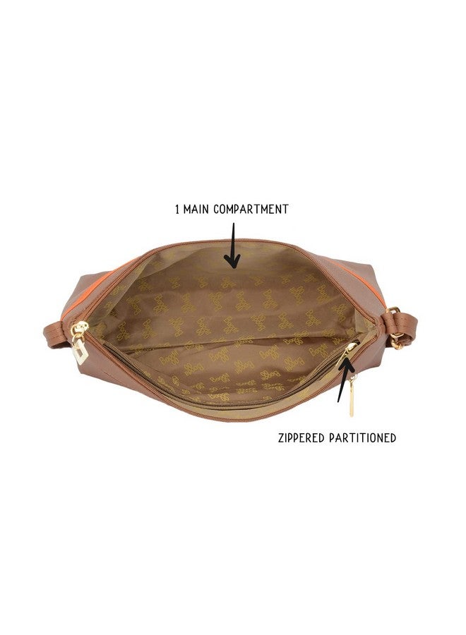 Baggit Baggit Women Brown Hobo Sling Bag Medium Size | Ladies Stylish Casual Cross Body Purse Handbag  - Image 5