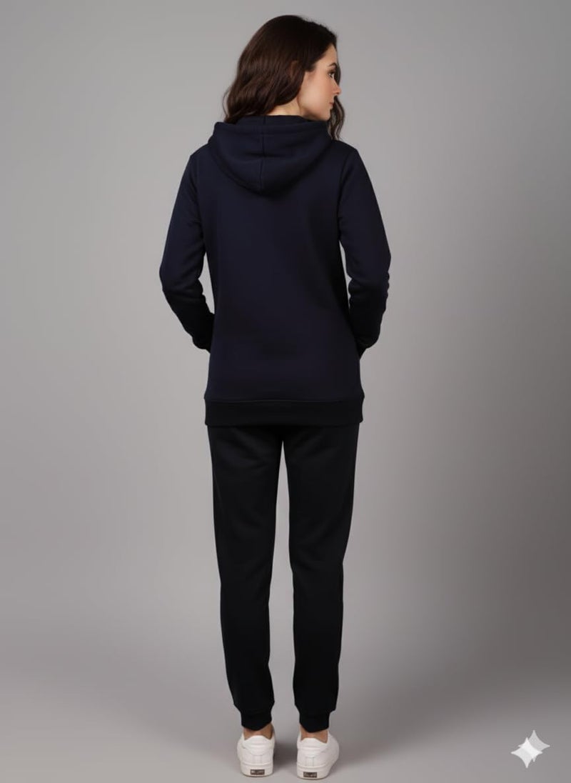Mack Jonney Solid Track Suit for Women | Co-ord Set | Warm Fleece Tracksuit Set | Full Sleeve Hoodie-M5152 - Image 5