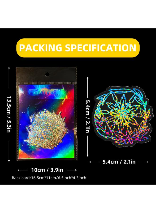 Bluejw Sell 50 Romantic Feather Silver Laser Sticker Window Notebook Decorative Cloth Laser - Image 2