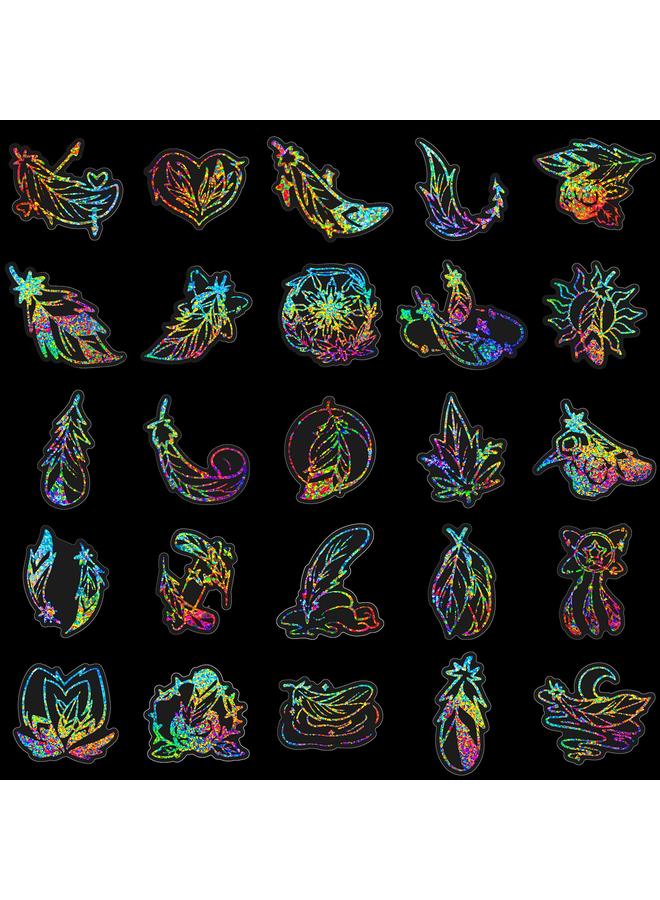 Bluejw Sell 50 Romantic Feather Silver Laser Sticker Window Notebook Decorative Cloth Laser - Image 3