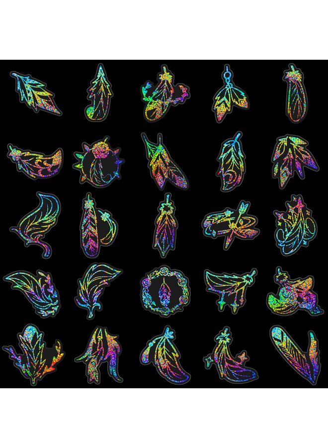 Bluejw Sell 50 Romantic Feather Silver Laser Sticker Window Notebook Decorative Cloth Laser - Image 4