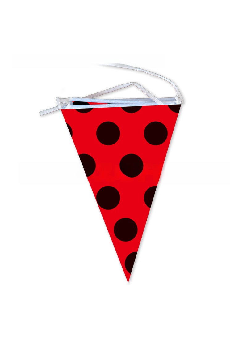 Generic New Ladybug Party Supplies Kit for Birthday Pennant 12PCS-Coccinella septempunctata 