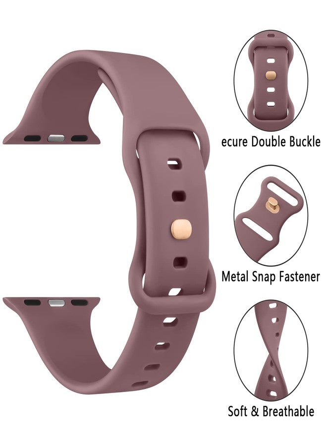 Mugust Sport Bands Compatible with Apple Watch Band 45mm 44mm 42mm, Soft Silicone Correa Wristband Replacement Strap Compatible for Apple Watch Ultra 2/Ultra SE/SE 2 iWatch Series 9 8 7 6 5 4 3 Women Men, - Image 2