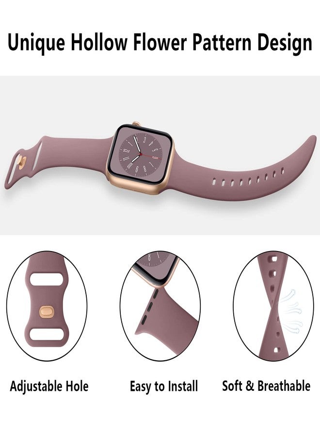 Mugust Sport Bands Compatible with Apple Watch Band 45mm 44mm 42mm, Soft Silicone Correa Wristband Replacement Strap Compatible for Apple Watch Ultra 2/Ultra SE/SE 2 iWatch Series 9 8 7 6 5 4 3 Women Men, - Image 4