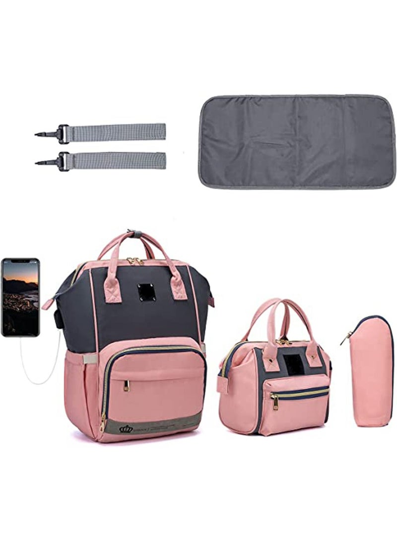 GT-Wheel Baby Diaper Mummy Bag Backpack Tote Bottle Unisex Baby Bags with Changing Pad Multipurpose Travel Bag - Image 1