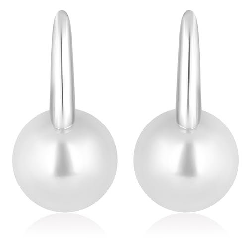 Peora Silver Plated Pearl Studded Hoop Earrings Trending Jewellery For Women & Girls - Image 5
