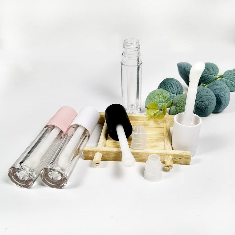 COSIDEA COSIDEA 24 pcs Empty 5ml big brush lip gloss tube White round lipgloss tubes container with big doe foot wand  - Image 5