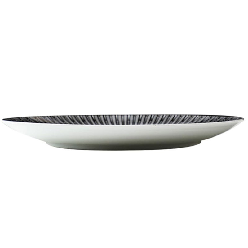 Nordic 10 Inch Black Striped Ceramic Dinner Plate For Pasta Dessert Serving Platter - Image 2