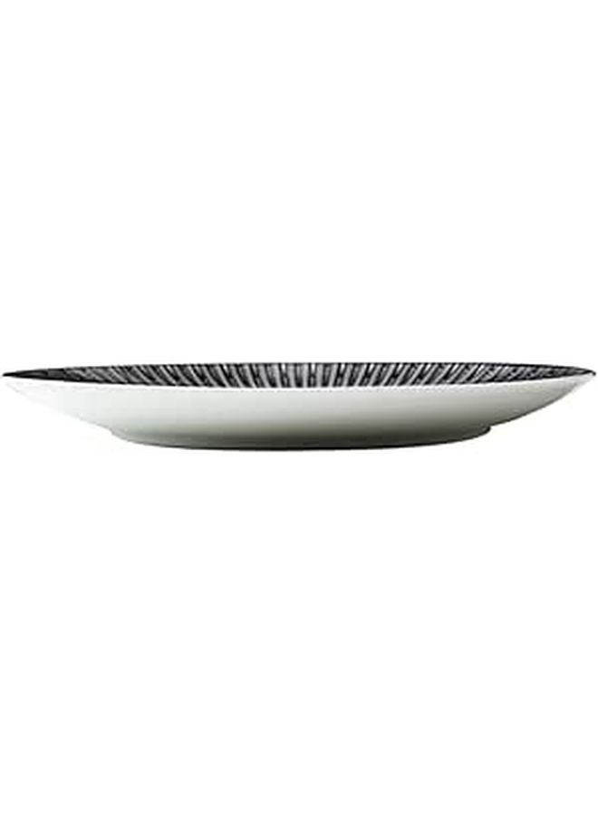 Nordic 10 Inch Black Striped Ceramic Dinner Plate For Pasta Dessert Serving Platter - Image 1