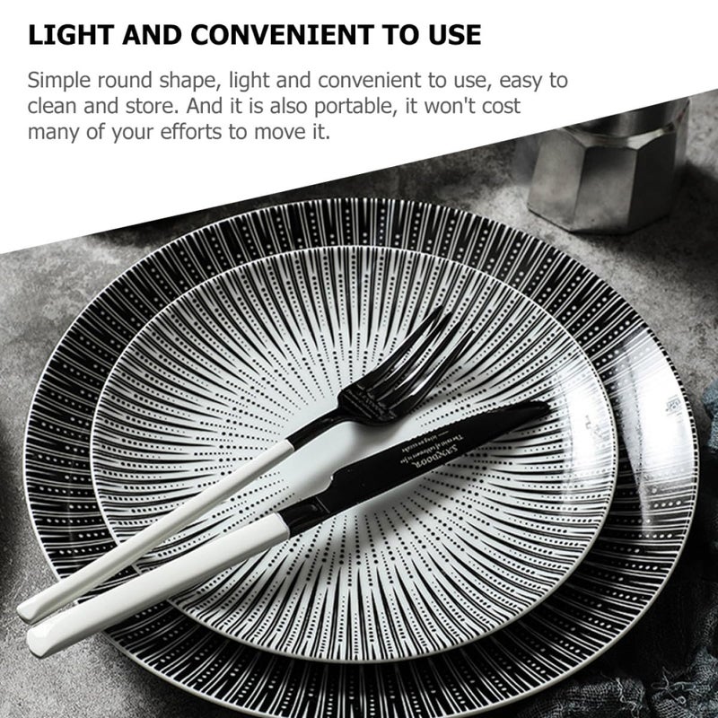 Nordic 10 Inch Black Striped Ceramic Dinner Plate For Pasta Dessert Serving Platter - Image 5