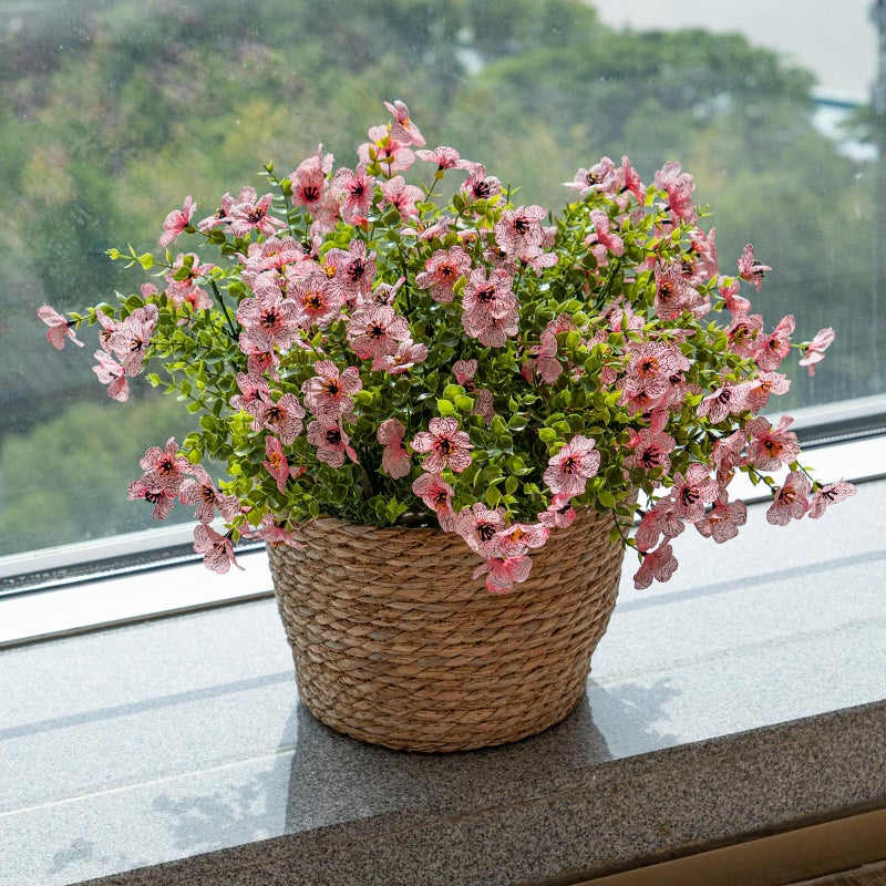 DUYONE Artificial Flowers Outdoor,UV Resistant Realistic Garden Artificial Plants,Bright 8 Bundles No-Fade Veranda Fake Faux Flowers,for Porches Patios Walkway Gardens Decor-Pink - Image 5
