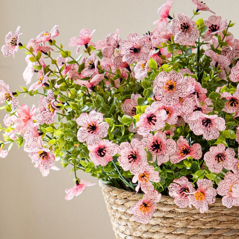 DUYONE Artificial Flowers Outdoor,UV Resistant Realistic Garden Artificial Plants,Bright 8 Bundles No-Fade Veranda Fake Faux Flowers,for Porches Patios Walkway Gardens Decor-Pink - Image 2