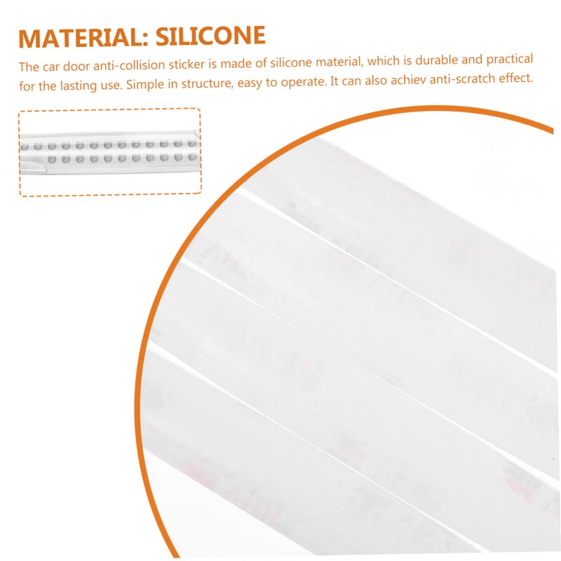 4Pcs Transparent Car Door Edge Protector Strips Anti Collision Scratch Resistant Trim - Image 3