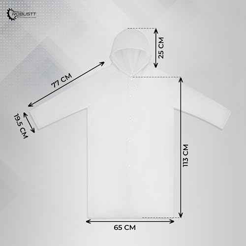 Robustt Unisex Raincoat With Hood - Transparent (Pack of 2) | Waterproof Rain Poncho | EVA Material | Reusable | Lightweight | Fashionable | Universal Size | Raincoat for Men and Women - Image 2