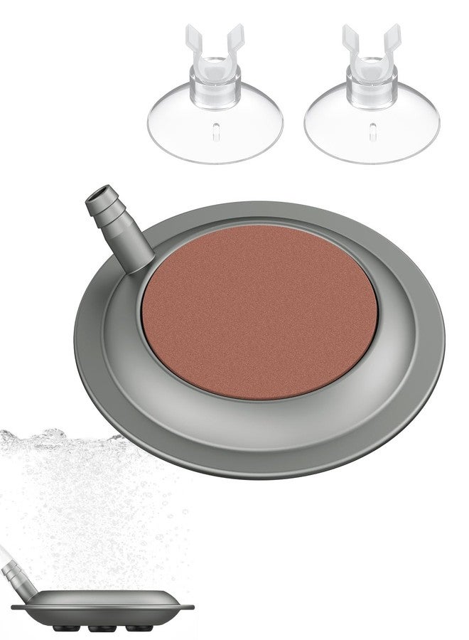 باوفلي حجر تهوية Pawfly مع أكواب شفط، حجر تهوية لحوض السمك مقاس 3.5 بوصة، ملحقات مضخة هواء لحوض السمك (المضخة والأنابيب غير مشمولة) - Image 1