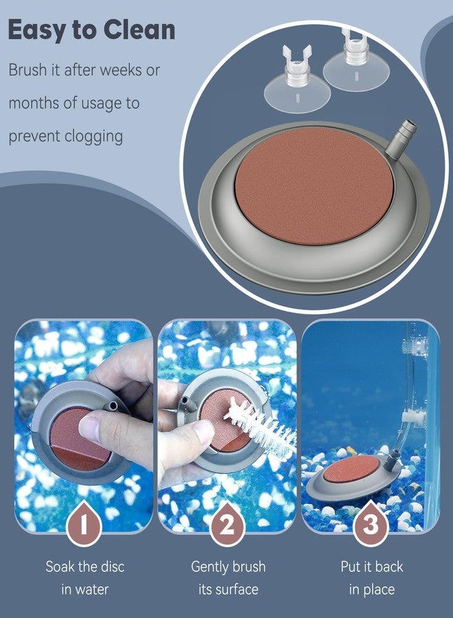 باوفلي حجر تهوية Pawfly مع أكواب شفط، حجر تهوية لحوض السمك مقاس 3.5 بوصة، ملحقات مضخة هواء لحوض السمك (المضخة والأنابيب غير مشمولة) - Image 5