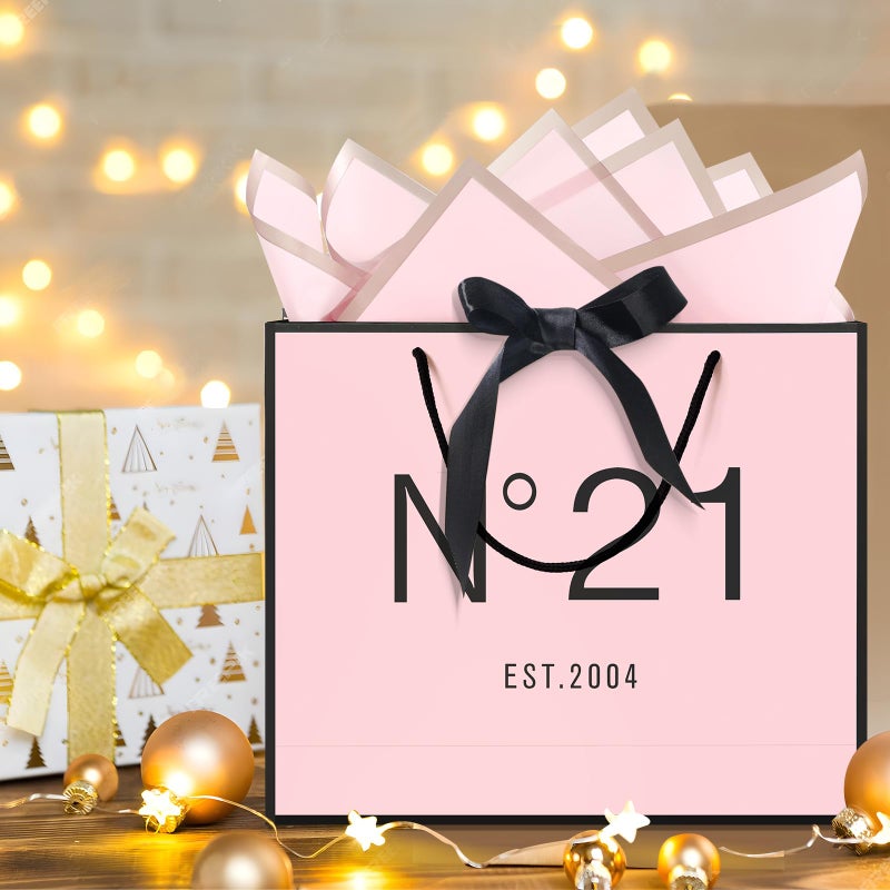 Qlsko 13 "" Birthday Gift Bag With Card Envelope Sticker Bow Ribbon And Tissue Papers For Women Girls Design With Handles 13Th-100Th (Est.2004 21St  13 "" W X 10.5 "" H X 4.3 "" D) - Image 5