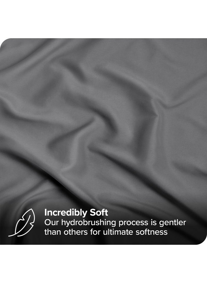 Bare Home Bare Home Bed-in-A-Bag 7 Piece Comforter & Sheet Set - King - Goose Down Alternative - Ultra-Soft 1800 Premium Bedding Set (King  Grey/Grey)  - Image 5