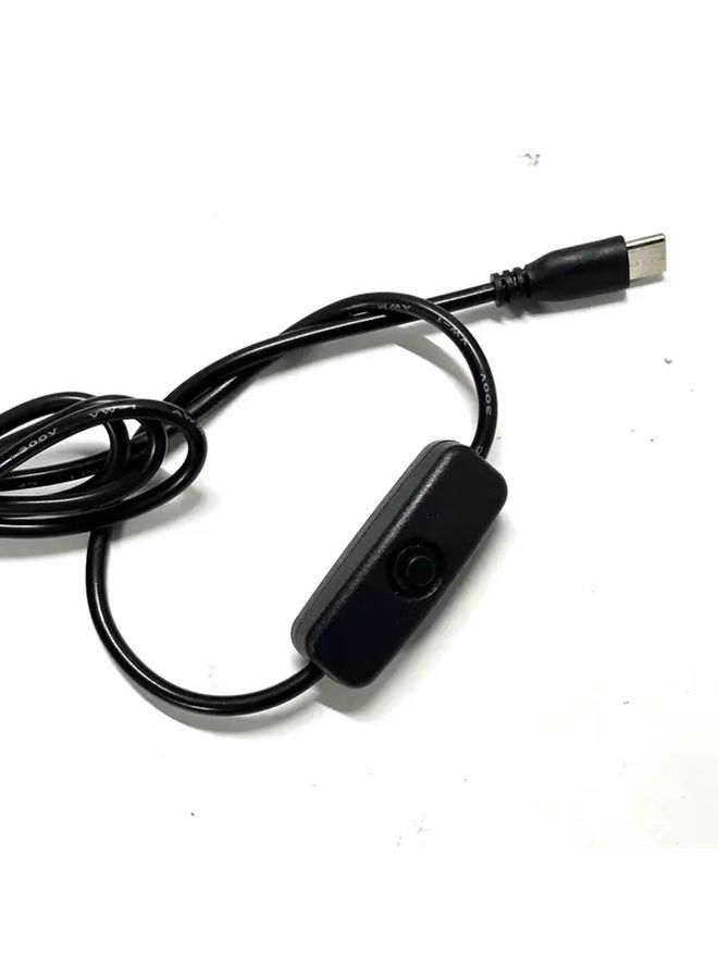 كابل تمديد USB-C مع مفتاح تشغيل وإيقاف بطول 1 متر، محول من USB إلى USB-C باللون الأسود - Image 4
