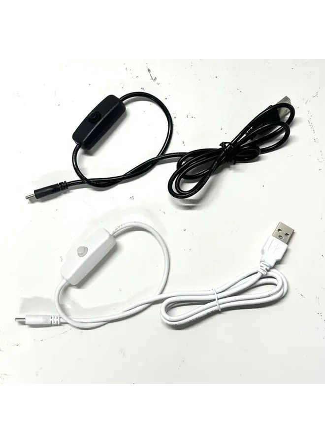 كابل تمديد USB-C مع مفتاح تشغيل وإيقاف بطول 1 متر، محول من USB إلى USB-C باللون الأسود - Image 1
