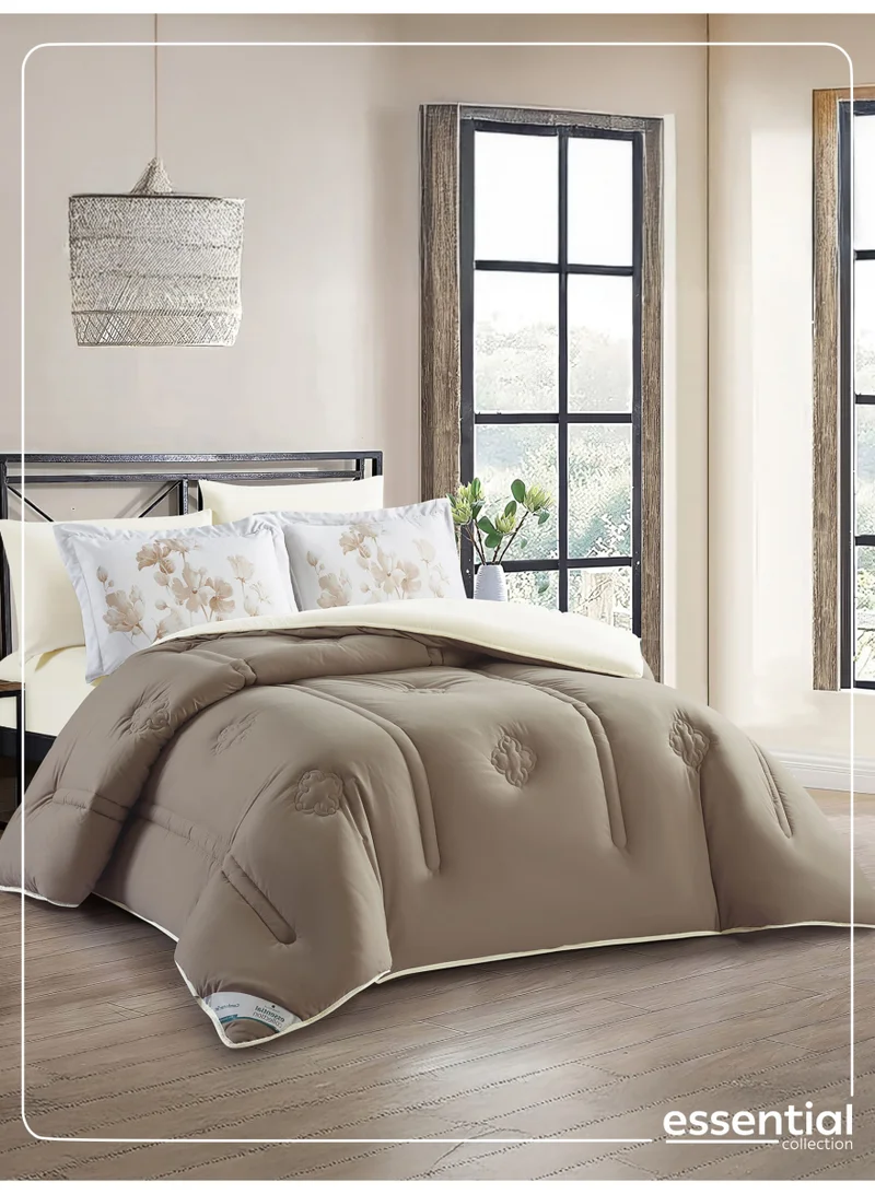 دوناتيلا طقم لحاف سرير مطبوع مناسب لجميع المواسم 6 قطع مقاس كينغ اطقم لحاف خفيف الوزن لسرير مزدوج مع حشو بديل سفلي (طقم لحاف سرير فندقي)