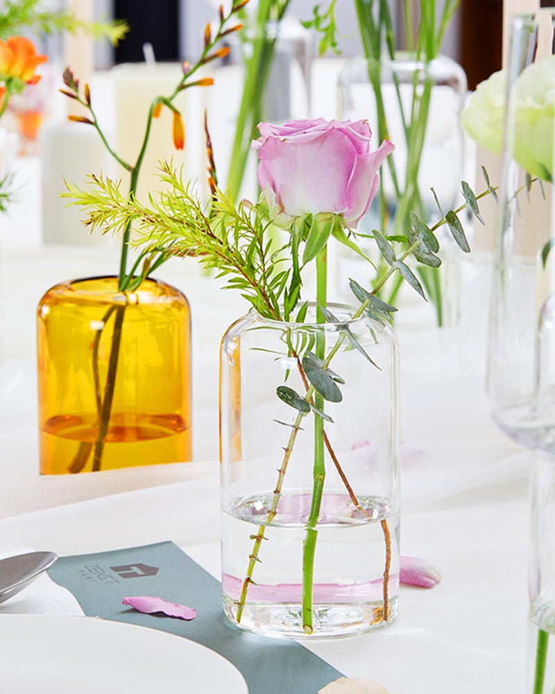 ZENS Bud Vases in Bulk Set of 12, Modern Small Glass Vases for Flower Clear Bud Vases for Wedding Centerpiece, Blown Thicker Small Vase for Flowers, Wedding Party Decorative, Home Bathroom Decor - Image 2