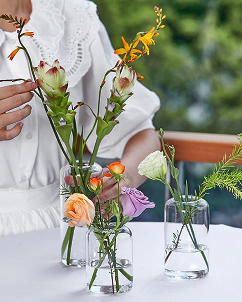 ZENS Bud Vases in Bulk Set of 12, Modern Small Glass Vases for Flower Clear Bud Vases for Wedding Centerpiece, Blown Thicker Small Vase for Flowers, Wedding Party Decorative, Home Bathroom Decor - Image 3