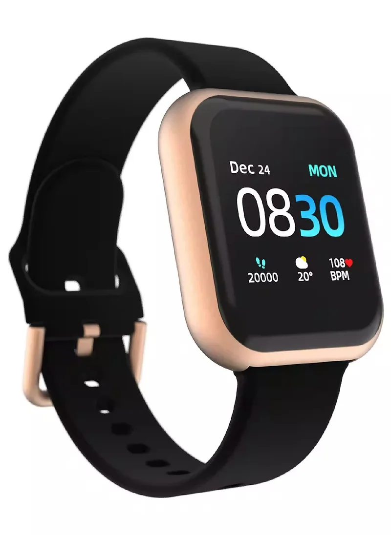 iTouch iTouch Unisex Interactive Air 3 Watch Rosegold/Black with Silicone Strap, 500009R0-C02