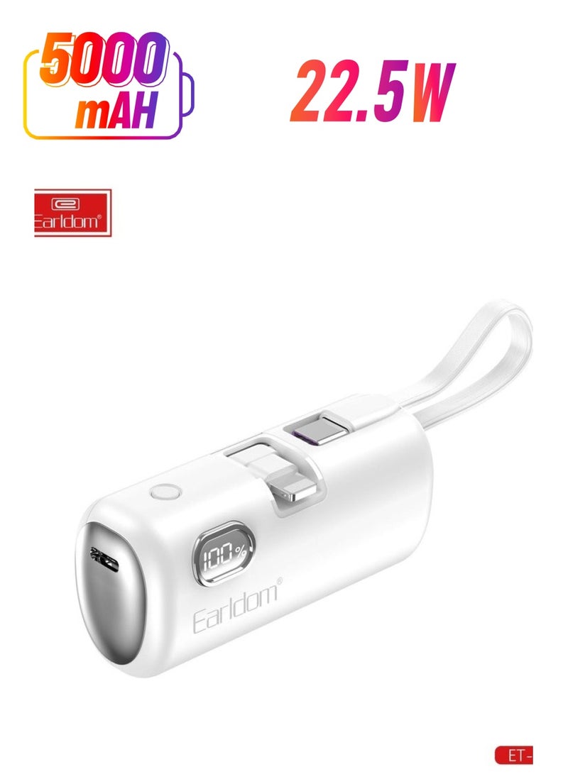 Earldom Mini 5000mAh Power Bank – 22.5W Fast Charging Portable PD41 Powerbank - Image 1
