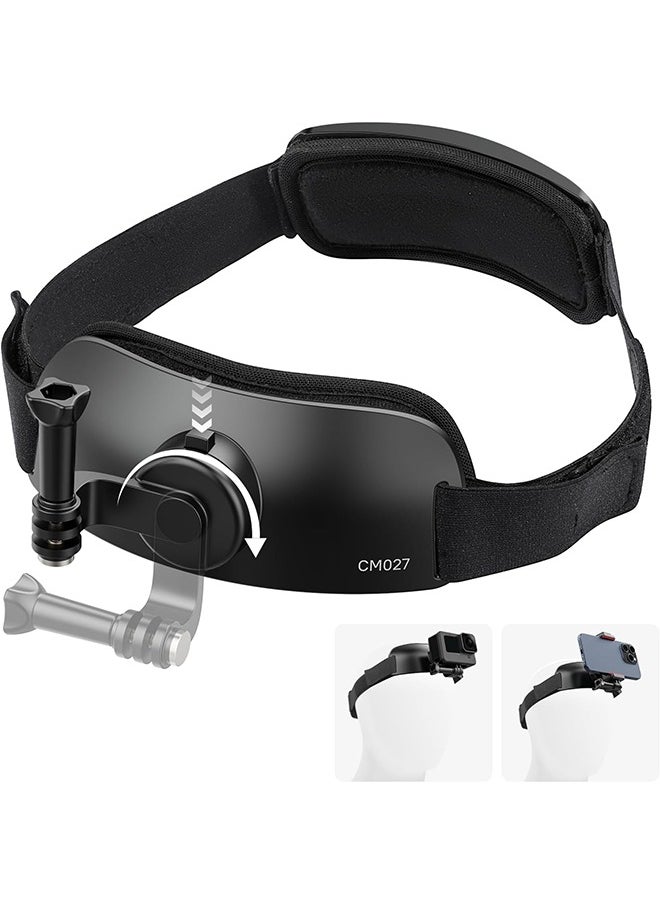 Ulanzi - ULANZI CM027 Phone Head Strap Mount Support Vertical Shots for iPhone, GoPro Hero 12 11 10 9 8 7 6 5 4 Session 3+ 3 2 1 Max, DJI Osmo Action, Insta360, Action Cameras Head Mounted Phone Holder - Image 1