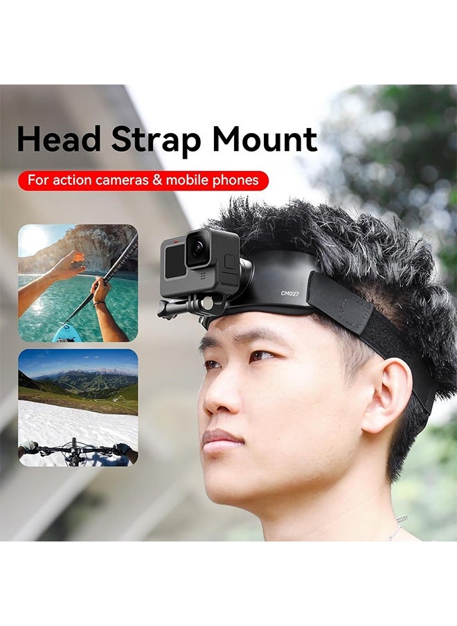 Ulanzi - ULANZI CM027 Phone Head Strap Mount Support Vertical Shots for iPhone, GoPro Hero 12 11 10 9 8 7 6 5 4 Session 3+ 3 2 1 Max, DJI Osmo Action, Insta360, Action Cameras Head Mounted Phone Holder - Image 1
