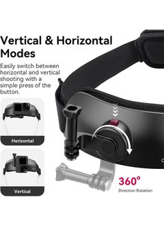 Ulanzi ULANZI CM027 Phone Head Strap Mount Support Vertical Shots for iPhone, GoPro Hero 12 11 10 9 8 7 6 5 4 Session 3+ 3 2 1 Max, DJI Osmo Action, Insta360, Action Cameras Head Mounted Phone Holder  - Image 3