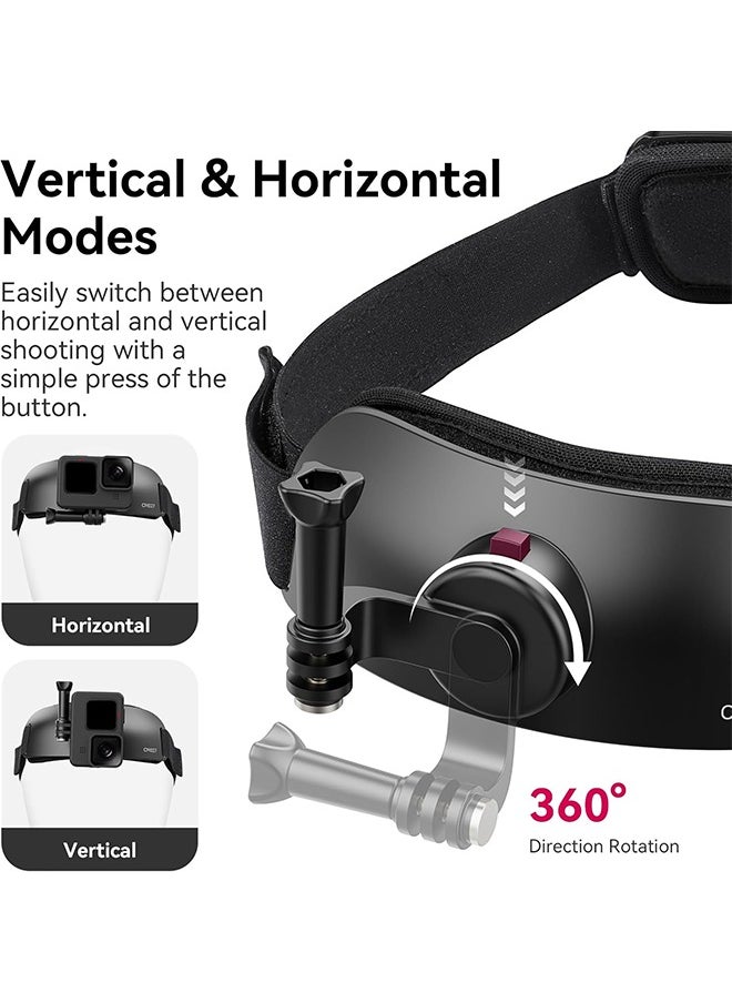 Ulanzi - ULANZI CM027 Phone Head Strap Mount Support Vertical Shots for iPhone, GoPro Hero 12 11 10 9 8 7 6 5 4 Session 3+ 3 2 1 Max, DJI Osmo Action, Insta360, Action Cameras Head Mounted Phone Holder - Image 1