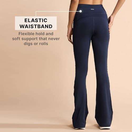 KICA Stretchable Flared Pants with Pockets Blue (XL) - Image 2