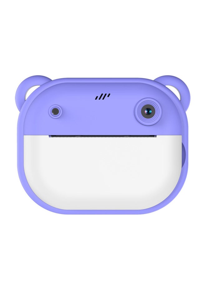 Generic HD Polaroid Digital Camera Printer Dual Lens Student Children Camera Small SLR Holiday Gift-Color:Purple HD+32G+card Reader  - Image 1