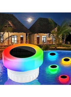 Generic Pool chlorine floater-chlorine tablet floater with solar light,floating chlorine dispenser fit 1" and 3" chlorine tabs,adjustable pool chlorinator floater,bromine floater for swimming pool spa hot tub  - Image 1