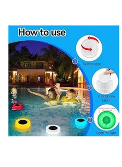 Generic Pool chlorine floater-chlorine tablet floater with solar light,floating chlorine dispenser fit 1" and 3" chlorine tabs,adjustable pool chlorinator floater,bromine floater for swimming pool spa hot tub  - Image 4