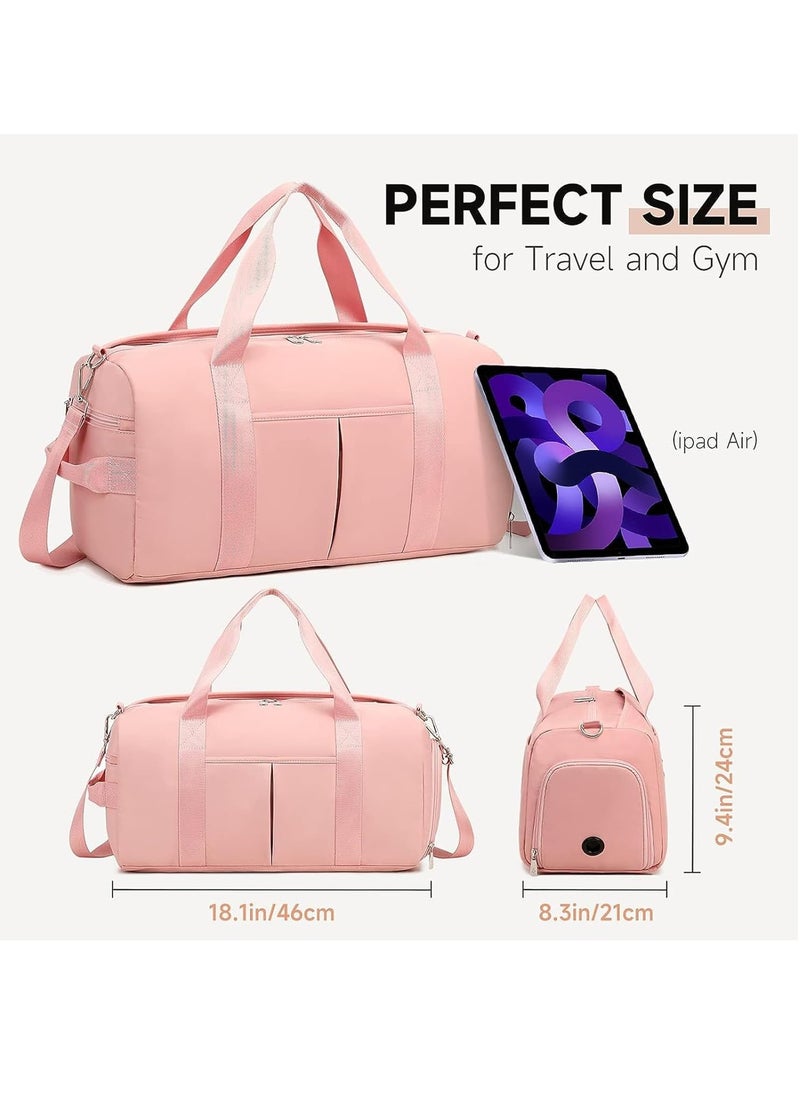 Generic Women's Men's Gym Bag Waterproof Sports Duffel Bag with Wet Bag and Shoe Compartment Travel Duffel Bag Weekend Overnight Bag Hospital Bag Travel Bag Carry-On Bag Swim Bag Beach Bag (Pink)  - Image 4