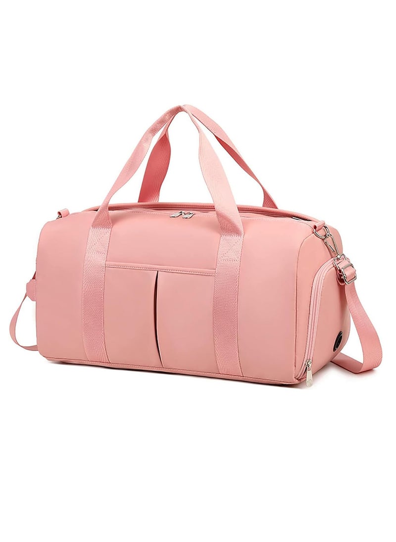 Generic Women's Men's Gym Bag Waterproof Sports Duffel Bag with Wet Bag and Shoe Compartment Travel Duffel Bag Weekend Overnight Bag Hospital Bag Travel Bag Carry-On Bag Swim Bag Beach Bag (Pink)  - Image 1