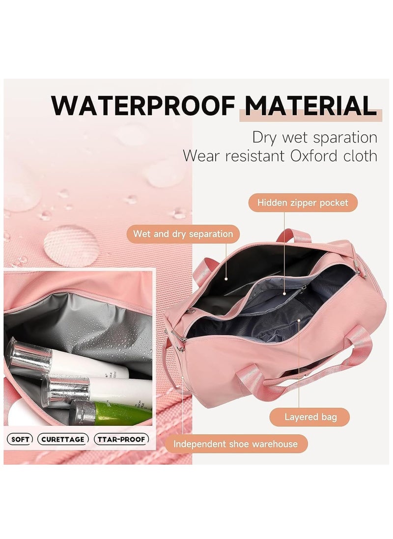 Generic Women's Men's Gym Bag Waterproof Sports Duffel Bag with Wet Bag and Shoe Compartment Travel Duffel Bag Weekend Overnight Bag Hospital Bag Travel Bag Carry-On Bag Swim Bag Beach Bag (Pink)  - Image 3