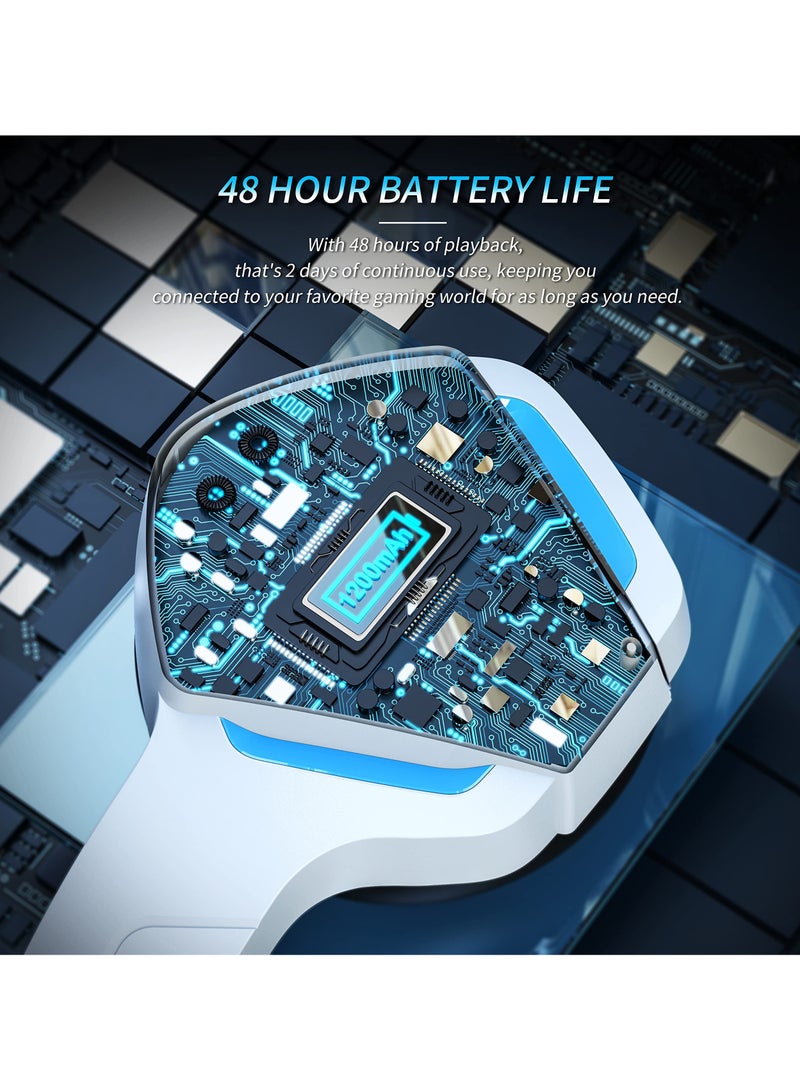 بنيون سماعة ألعاب لاسلكية بتقنية 2.4G/Bluetooth مع ميكروفون للكمبيوتر PS4 PS5، سماعات USB للاعبين مع ميكروفون - Image 5