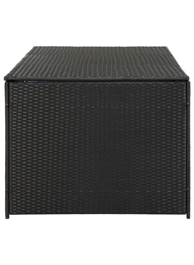 فيداكسل vidaXL صندوق تخزين للحديقة بولي روطان 180×90×70 سم أسود - Image 3