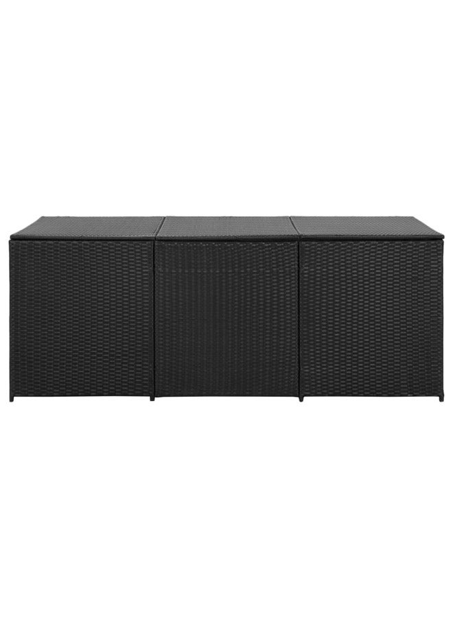 فيداكسل vidaXL صندوق تخزين للحديقة بولي روطان 180×90×70 سم أسود - Image 4