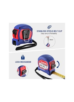 WORKPRO WORKPRO Tape Measure 8M 26FT, Retractable Professional Measuring Tape, Imperial and Metric Measurements with Metal Belt Clip  - Image 5