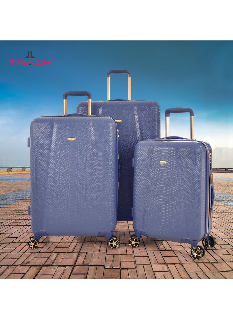 Track - TRACK Luggage set 3 pcs elegant travel bags, 28/24/20 inch, Denim Blue - Image 1