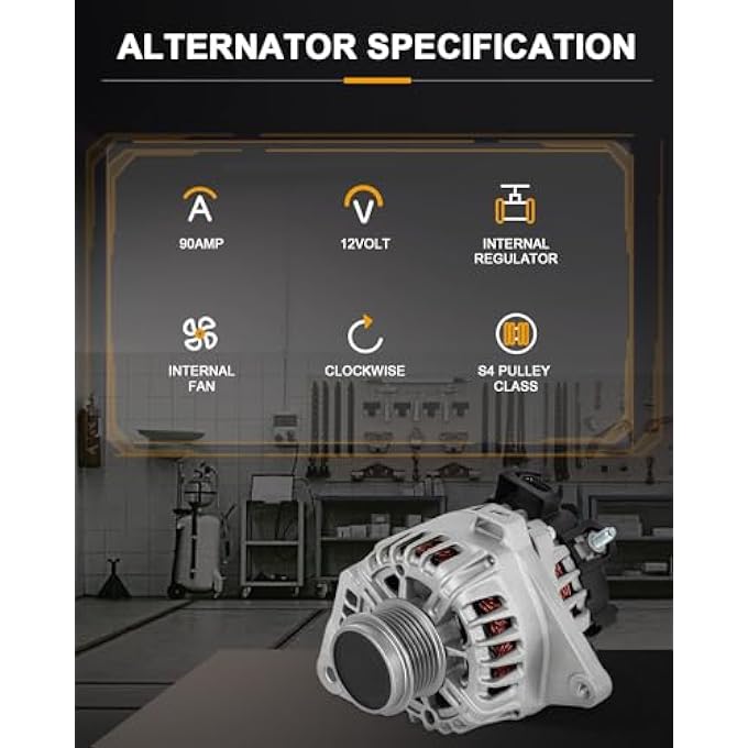 ROADFAR New Alternator Replacement for Hyundai for Elantra 2011-2017, for Hyundai for Elantra Coupe 2013-2014,for Hyundai for Elantra GT 2013-2014,for Kia for Forte 2014-2016,for Kia for Soul 2012-13 - Image 2