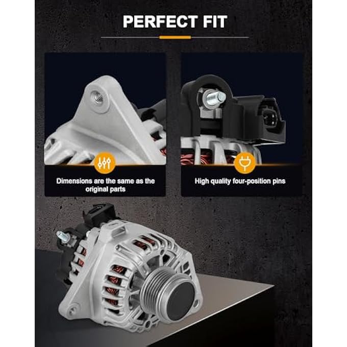 ROADFAR New Alternator Replacement for Hyundai for Elantra 2011-2017, for Hyundai for Elantra Coupe 2013-2014,for Hyundai for Elantra GT 2013-2014,for Kia for Forte 2014-2016,for Kia for Soul 2012-13 - Image 4