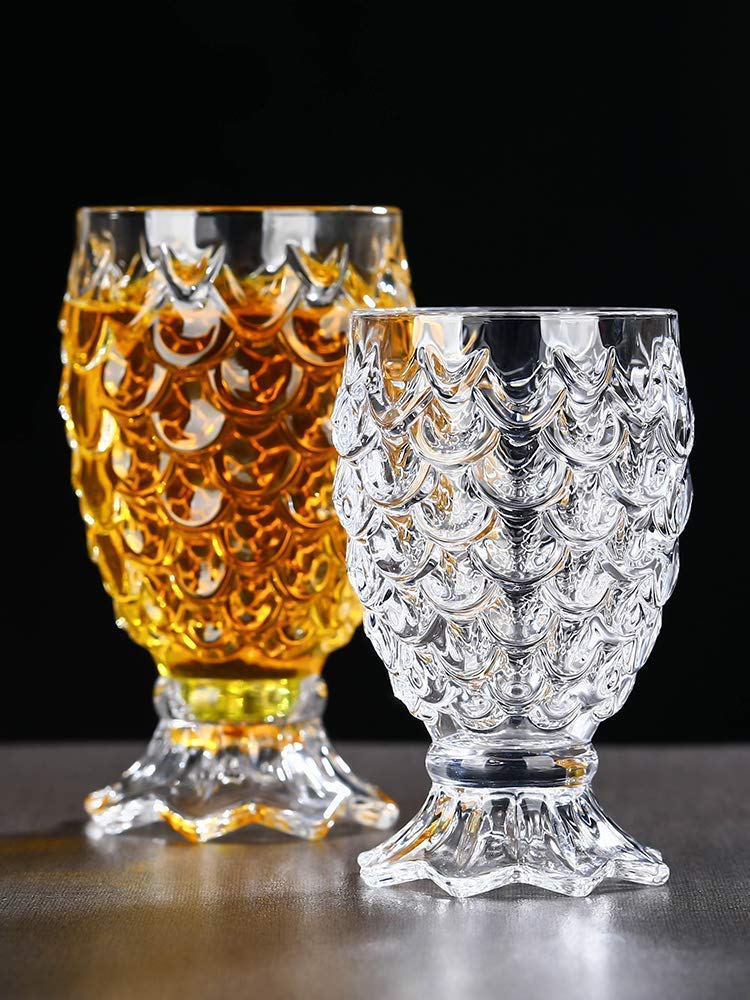 OANGO Crystal Clear Dynamic Pineapple Glass 250 ml Classic Glasses Set Juice Glasses Water Glass Drinking Glass Pineapple Party Shot Glasses in Gift BoxGlass Set of 6 - Image 5