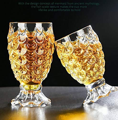 OANGO Crystal Clear Dynamic Pineapple Glass 250 ml Classic Glasses Set Juice Glasses Water Glass Drinking Glass Pineapple Party Shot Glasses in Gift BoxGlass Set of 6 - Image 1